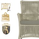Ver imagem 4 de 2 Poltronas e 1 Mesa Igapó em Alumínio Pintura Marrom Corda Náutica Estofado 8