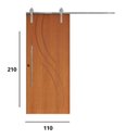 Ver imagem 3 de Porta Correr 9 Trilho Soft Aparente Puxador Tubo 60cm 110cm x 210cm Concept Rodam Abertura Direita