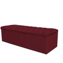 Ver imagem 5 de Kit Cabeceira + Calçadeira Baú Capitonê Livia 140cm Casal para Cama Box Corino Vermelho - Gat Magazi