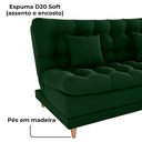 Ver imagem 7 de Sofa Cama 2 Lugares 185 Cm Duda Veludo Maserati Verde Milani Store