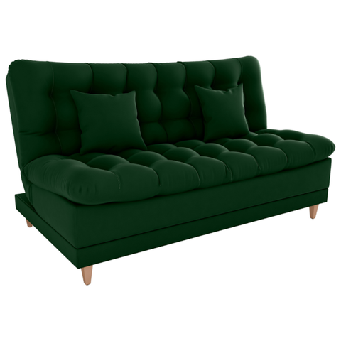 Sofa Cama 2 Lugares 185 Cm Duda Veludo Maserati Verde Milani Store