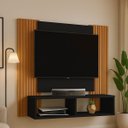 Ver imagem 1 de Painel para Tvs de até 47" Modelo Navi C/ Nicho Duplo em Mdf:preto
