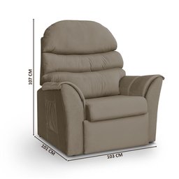 Poltrona Para Extensão De Cílios Reclinável Bege Ayla Art Estofados - 3 Poltrona Para Extensão De Cílios Reclinável Bege Ayla Art Estofados - 3