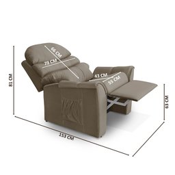 Poltrona Para Extensão De Cílios Reclinável Bege Ayla Art Estofados - 4 Poltrona Para Extensão De Cílios Reclinável Bege Ayla Art Estofados - 4