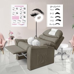 Poltrona Para Extensão De Cílios Reclinável Bege Ayla Art Estofados - 1 Poltrona Para Extensão De Cílios Reclinável Bege Ayla Art Estofados - 1