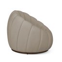 Ver imagem 5 de Poltrona Decorativa Orgânica Fixa com Puff Nuvem Boucle Conforto e Apoio Bege Loja Sheep