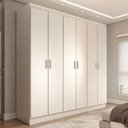 Ver imagem 1 de Guarda-roupa Casal Normandia 6 Portas 2 Gavetas Branco - Panorama Móveis