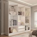 Ver imagem 2 de Guarda-roupa Casal Normandia 6 Portas 2 Gavetas Branco - Panorama Móveis
