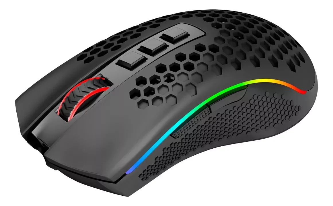 Mouse Gamer Recarregável Rgb sem Fio 16000 Dpi Redragon Storm Pro M808-ks