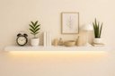 Ver imagem 1 de Prateleira MDF 30mm LED 120x20 Suporte Invisivel Branco 3000k 220V