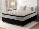 Ver imagem 1 de Conjunto Cama Box Queen c/ Molas Ensacadas New York Preto 158x198x73