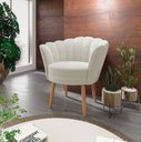 Ver imagem 1 de 01 Poltrona Decorativa Pétala Escritório Sala Recepção Veludo Bege - Visalar