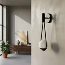 Ver imagem 3 de Kit 2 Arandela Luminária de Parede Gota Moderna Preto com Globo de Vidro 12cm Decoração Casa
