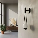Ver imagem 3 de Kit 2 Arandelas Luminária de Parede Gota Moderna Alumínio Bivolt com Globo de Vidro 12cm