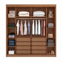Ver imagem 2 de Guarda Roupa Casal com Espelho 100% MDF 2 Portas 6 Gavetas 208cm Versatto Cumaru/Fendi - Novo Horizonte