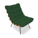 Ver imagem 3 de Kit 02 Poltronas Costela Veludo Verde Base Metálica Preto - D’Rossi