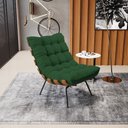 Ver imagem 2 de Kit 02 Poltronas Costela Veludo Verde Base Metálica Preto - D’Rossi