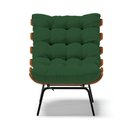 Ver imagem 4 de Kit 02 Poltronas Costela Veludo Verde Base Metálica Preto - D’Rossi