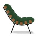 Ver imagem 5 de Kit 02 Poltronas Costela Veludo Verde Base Metálica Preto - D’Rossi