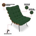 Ver imagem 7 de Kit 02 Poltronas Costela Veludo Verde Base Metálica Preto - D’Rossi