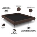 Ver imagem 4 de Cama Casal Queen Base Box Pés de Ferro Estilo Industrial 176cm Otto P05 Veludo Marrom - Lyam Decor