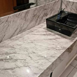 Papel de Parede Mármore Carrara Alto Brilho Vinil Adesivo Impermeável Lavável Pia Box Mesa 2m X 60cm - 3