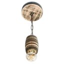 Ver imagem 5 de Luminária Lustre Pendente Barril de Madeira Maciça Colonial Retrô - Rústico