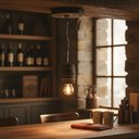 Ver imagem 4 de Luminária Lustre Pendente Barril de Madeira Maciça Colonial Retrô - Rústico