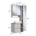 Ver imagem 4 de Conjunto Gabinete para Banheiro Suspenso 96cm com 4 Peças Iluminação em Led e Cuba Branca na Cor