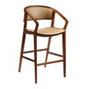 Ver imagem 1 de Banqueta Cyndi 53cm Madeira Maciça com Braço | Courino Fende - Sallar Home