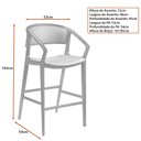Ver imagem 4 de Banqueta Cyndi 53cm Madeira Maciça com Braço | Courino Fende - Sallar Home