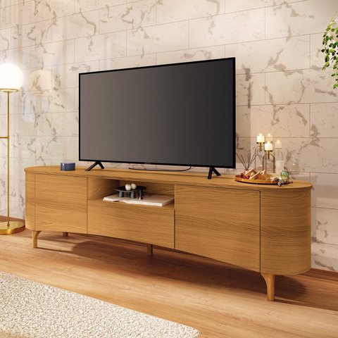Rack para TV até 80 Polegadas 2 Portas 1 Gaveta Fanes Espresso Móveis