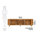 Ver imagem 3 de Rack para TV até 80 Polegadas 201cm Orgânico 2 Portas 1 Gaveta Fanes Espresso Móveis