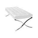 Ver imagem 2 de Banco Barcelona Couro Natural Branco Base Cromada