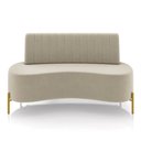 Ver imagem 5 de Sofá 2 Lugares Living 135cm Pé Ferro Dourado Maraú Veludo Bege K01 - D'Rossi