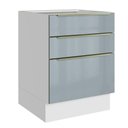 Ver imagem 1 de Balcão de Cozinha 60 Cm 3 Gavetas (sem Tampo) Branco/cinza Lux Madesa Branco/cinza