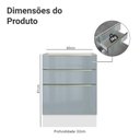 Ver imagem 2 de Balcão de Cozinha 60 Cm 3 Gavetas (sem Tampo) Branco/cinza Lux Madesa Branco/cinza