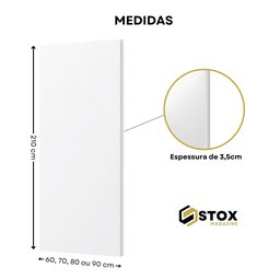 Folha de Porta Madeira 60x210 Branca Lisa Pintura Laca Acetinada - 3
