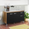 Balcão de Pia Gabriela 120 Cm Amendoa Preto - Ajl - 2