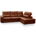 Ver imagem 2 de Sofá 3 Lugares Retrátil Reclinável Chaise Direito 258cm Bergen F04 Veludo Terracota - Lyam Decor