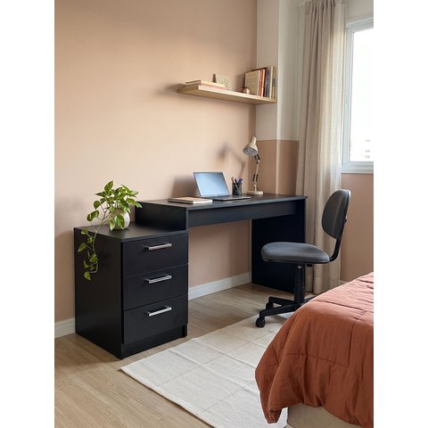 Mesa Escrivaninha Gamer com 3 Gavetas e Corrediças Telescópicas 178x79,5x54cm