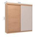 Ver imagem 4 de Guarda Roupa Casal 2 Portas de Correr Nantes Off White/Carvalho Nature
