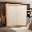 Ver imagem 1 de Guarda Roupa Casal 2 Portas de Correr Nantes Off White/Carvalho Nature