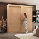 Ver imagem 2 de Guarda Roupa Casal 2 Portas de Correr Nantes Off White/Carvalho Nature