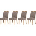 Ver imagem 1 de Kit 4 Cadeiras Sala Jantar Bella 4 Un Nature/suede Light Marrom Amendoa - Henn