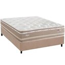 Ver imagem 1 de Cama Box Casal: Colchão Molas Ensacadas Herval Maxspring Angres + Base Crc Suede Clean (138x188)