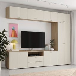 Estante para TV até 75 Polegadas  8 Módulos 14 Portas 2 Gavetas Frame Cabecasa MadeiraMadeira - 1