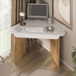 Mesa Escrivaninha Trend de Canto 1 Gaveta Olmo/branco - Artany - 1