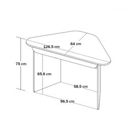 Mesa Escrivaninha Trend de Canto 1 Gaveta Olmo/branco - Artany - 4