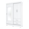 Guarda-roupa Solteiro Corba 3 Portas 2 Gavetas com Espelho Flex Branco/rosa - Briz - 2